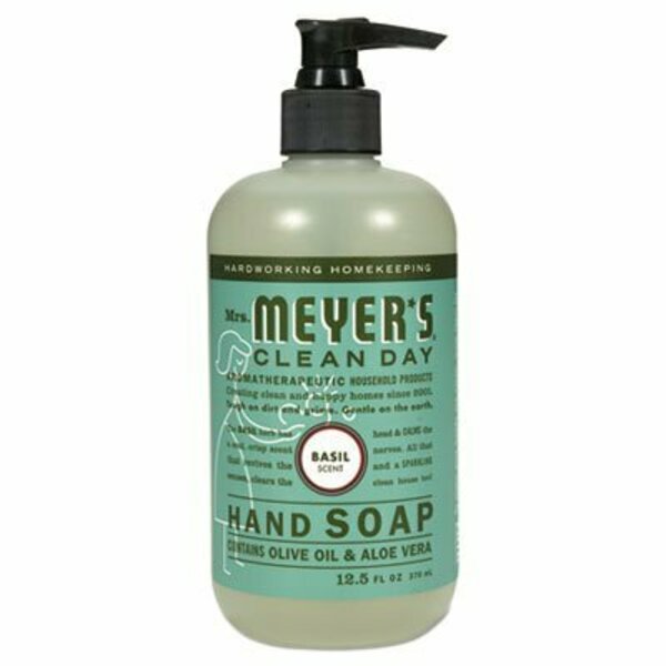 Sc Johnson Mrs.Meyers, CLEAN DAY LIQUID HAND SOAP, BASIL, 12.5 OZ 651344EA